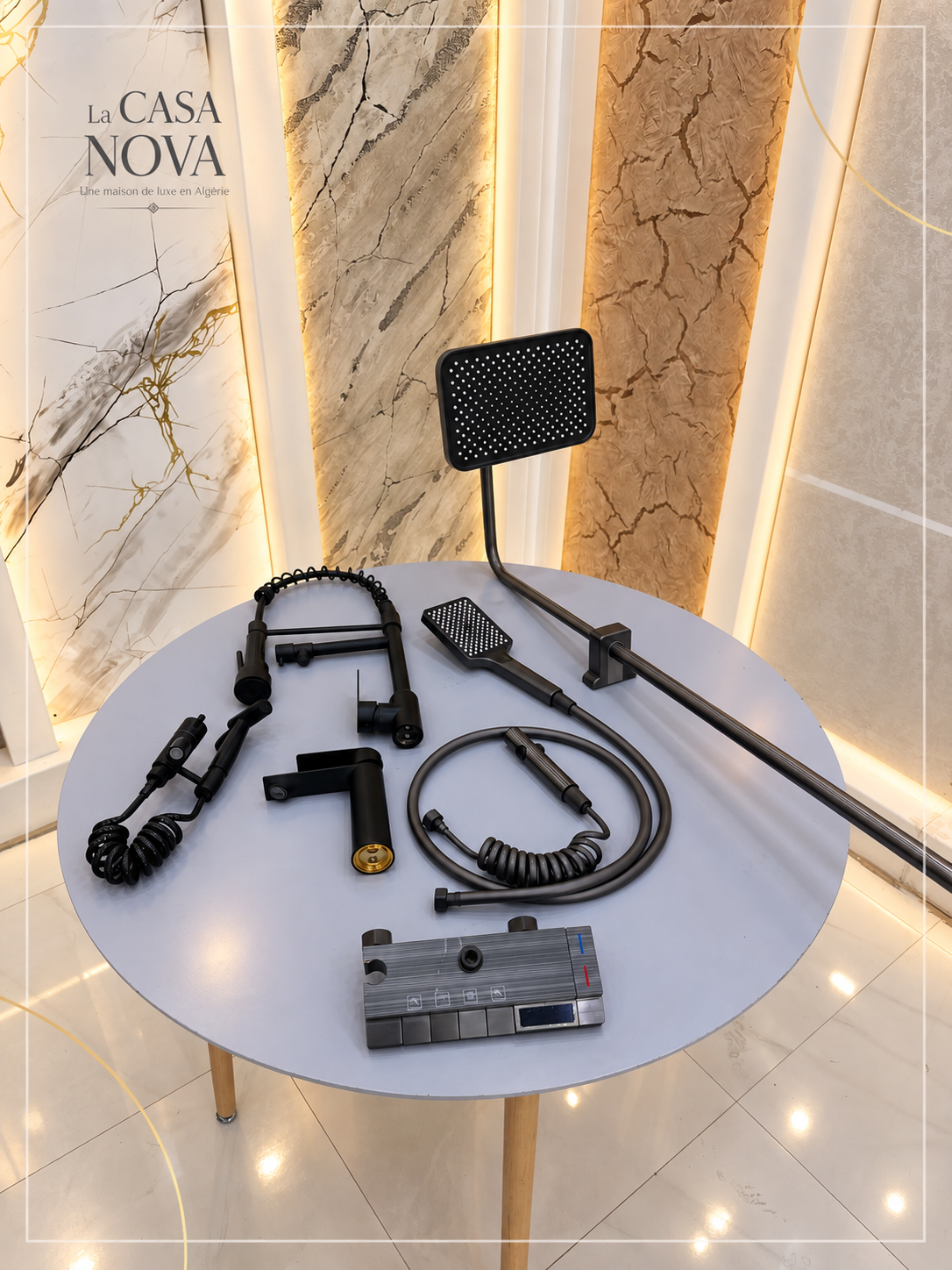 Pack Luxe 4 Pièces — Piano Glass + Lavabo + Cuisine Multifonction + Toilette