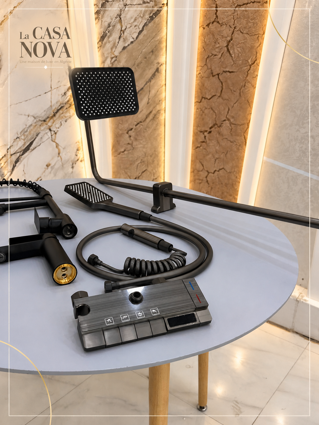 Pack Luxe 4 Pièces — Piano Glass + Lavabo + Cuisine Multifonction + Toilette