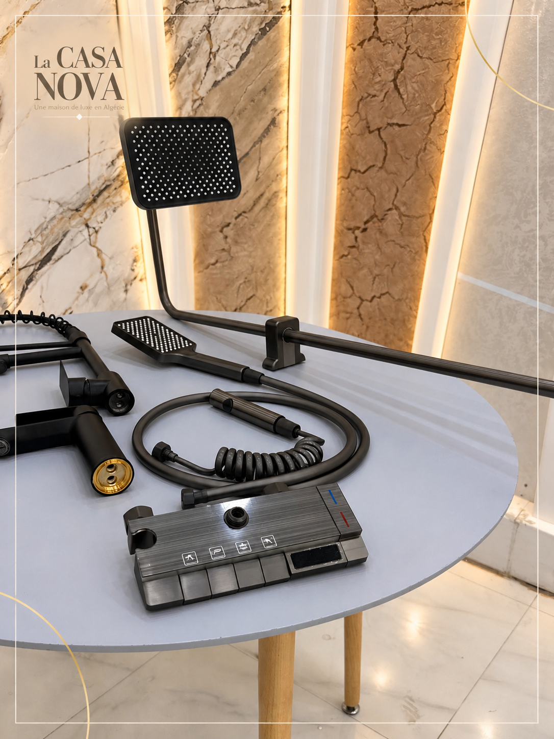 Pack Luxe 4 Pièces — Piano Glass + Lavabo + Cuisine Multifonction + Toilette